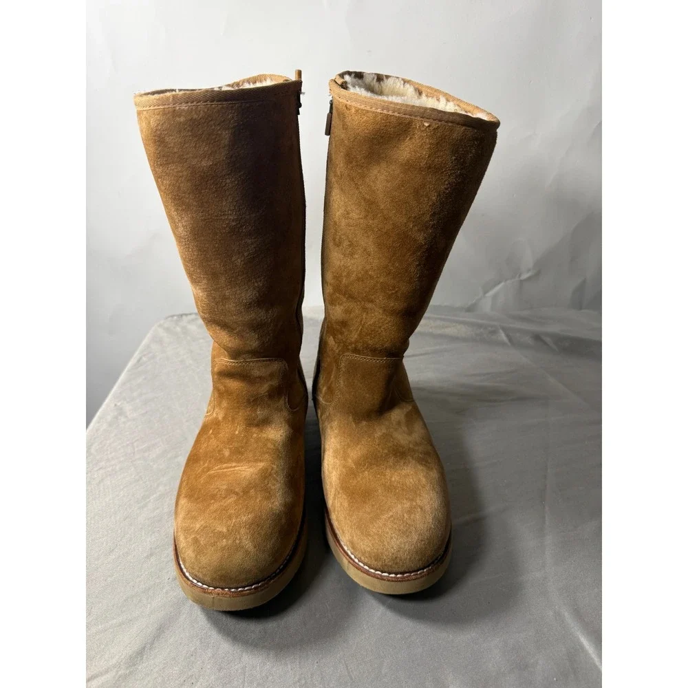 UGG Australia Women's Size 10 Chestnut Suede Shearling Lined Tall Zip Boots